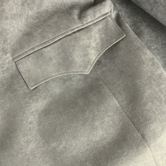 Reed St James Mens Western Gray Microsuede Blazer Jacket Size 44 Cowboy 2-Button - Picture 5 of 9